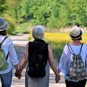 Group of middle aged women enjoying a nature walk